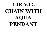 Text Box: 14K Y.G.CHAIN WITHAQUAPENDANT